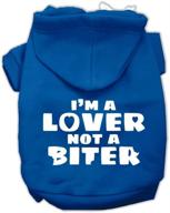 blue medium mirage pet products i'm a lover not a biter screen printed dog pet hoodies logo