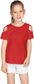 img 3 attached to 👕 Stylish Greatchy Shoulder Casual Sleeved T Shirt: A Must-Have for Fashionable Girls' Tops, Tees & Blouses