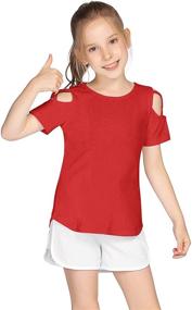 img 2 attached to 👕 Stylish Greatchy Shoulder Casual Sleeved T Shirt: A Must-Have for Fashionable Girls' Tops, Tees & Blouses