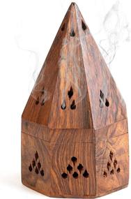 img 1 attached to 🔥 5 Inch Wooden Incense Holder Burner - Temple Charcoal/Cone Burner from Wooden Incense