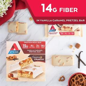 img 2 attached to 🍫 Atkins Vanilla Caramel Pretzel Protein Meal Bar - Keto Friendly, Pack of 5