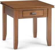 🪑 simplihome artisan solid wood 21-inch square honey brown end side table: contemporary design with storage - ideal for living room and bedroom logo