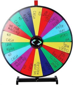 img 3 attached to 18-Slot 30-Inch Tabletop Prize Wheel for Carnival Spin Game - Colorful Spin Wheel for Fortune with DIY Editable Feature