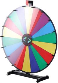 img 2 attached to 18-Slot 30-Inch Tabletop Prize Wheel for Carnival Spin Game - Colorful Spin Wheel for Fortune with DIY Editable Feature