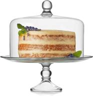 libbey selene 🎂 glass cake stand with cover logo