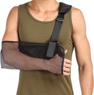 👍 cool mesh arm sling shoulder immobilizer thumb support brace - lightweight & breathable comfort for broken & fractured bones логотип