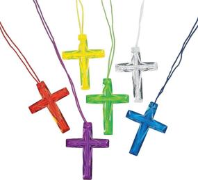 img 3 attached to 📿 Plastic Colored Cross Necklaces for Kids - Set of 48 Bulk Necklaces - Religious, Sunday School, VBS Prizes, and Easter Gifts