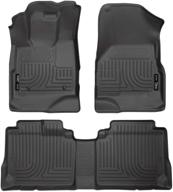 husky liners 98131- black weatherbeater front and second row floor liners- compatible with 2010-2017 chevrolet equinox and 2010-2017 gmc terrain logo