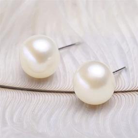 img 2 attached to 👑 Exquisite EVER FAITH Women's 925 Sterling Silver AAA Freshwater Cultured Pearl Button Stud Earrings: Timeless Elegance Meets Unmatched Quality