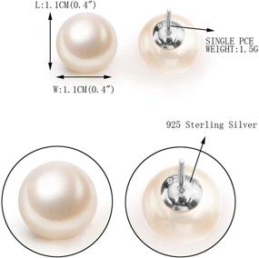 img 1 attached to 👑 Exquisite EVER FAITH Women's 925 Sterling Silver AAA Freshwater Cultured Pearl Button Stud Earrings: Timeless Elegance Meets Unmatched Quality