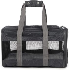 img 4 attached to Sherpa Original Deluxe Airline Approved Pet Carrier: Enhanced 🐾 Comfort with Soft Liner, Breathable Mesh Windows & Durable Spring Frame