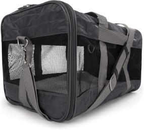 img 3 attached to Sherpa Original Deluxe Airline Approved Pet Carrier: Enhanced 🐾 Comfort with Soft Liner, Breathable Mesh Windows & Durable Spring Frame