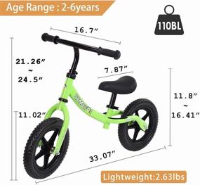 img 3 attached to 🚲 Adjustable Lightweight Balance Bike for Toddlers and Kids Ages 2-5 Years Old | No Pedal Walking Bicycle for Balance Training with Adjustable Seat and Handlebar Height