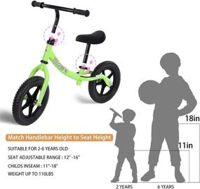 img 2 attached to 🚲 Adjustable Lightweight Balance Bike for Toddlers and Kids Ages 2-5 Years Old | No Pedal Walking Bicycle for Balance Training with Adjustable Seat and Handlebar Height