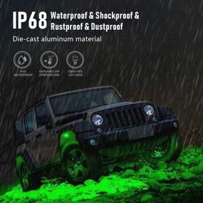 img 1 attached to 🔆 6 Pod Multicolor RGB LED Rock Lights Kit with Bluetooth Control, Waterproof, Timing Function, Music Mode - Ideal for Truck, ATV, UTV, SUV, Boat; Off-road Exterior Wheel Light