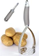 moms' favorite stainless steel potato masher in sleek granite gray by squiz (granite gray) logo