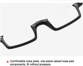 img 2 attached to 👓 Lightweight Soft Small Square Fashion Readers for Women and Men - 2-Pack of Half Frame Reading Glasses with HD Lens