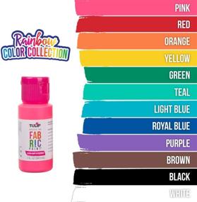 img 1 attached to 🌈 Tulip 1 fl oz 12 Pack Rainbow Fabric Paint - Color Collection 12, Pack of 12