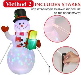 img 1 attached to 🎅 AerWo 5ft Christmas Inflatables Snowman Xmas Decoration with Rotating LED Lights - Upgrade for Indoor Outdoor Yard Garden Christmas Décor