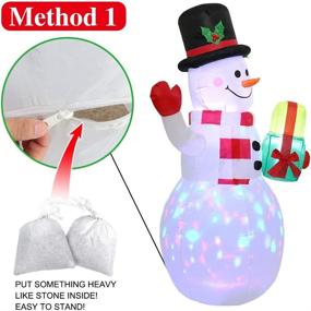 img 2 attached to 🎅 AerWo 5ft Christmas Inflatables Snowman Xmas Decoration with Rotating LED Lights - Upgrade for Indoor Outdoor Yard Garden Christmas Décor