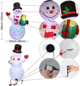 img 3 attached to 🎅 AerWo 5ft Christmas Inflatables Snowman Xmas Decoration with Rotating LED Lights - Upgrade for Indoor Outdoor Yard Garden Christmas Décor