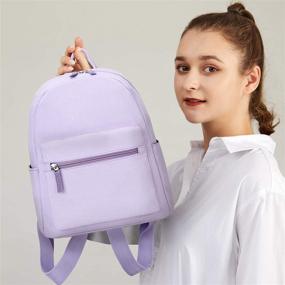 img 3 attached to 🎒 Стильный и компактный светло-фиолетовый мини-рюкзак Ecodudo для женщин и девушек - идеальная модная сумка