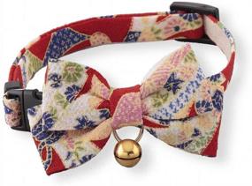 img 3 attached to 🐱 Necoichi Kimono Bow Tie Cat Collar with Chirimen Accents