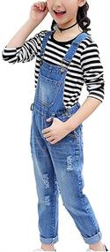 img 3 attached to Digirlsor Little Distressed Overalls Jumpsuit Girls' Clothing for Jumpsuits & Rompers