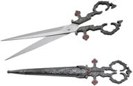 🔪 wuu jau h-6010-ch renaissance medieval scissors dagger, 11 inch, silver logo