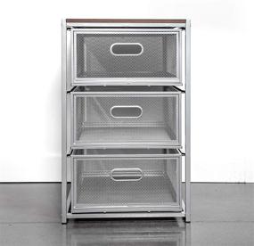 img 3 attached to Real Home Innovations 3-Drawer Stackable Mesh Organizer: Stylish Silver & Espresso Design for Efficient Home Organization