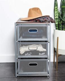 img 4 attached to Real Home Innovations 3-Drawer Stackable Mesh Organizer: Stylish Silver & Espresso Design for Efficient Home Organization