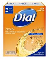 🧼 dial antibacterial deodorant bar soap, pack of 3 gold bars, 4oz: cleanses and protects with gold bar trio logo