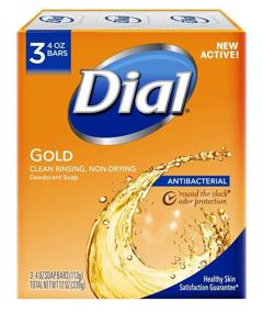 img 4 attached to 🧼 Dial Antibacterial Deodorant Bar Soap, Pack of 3 Gold Bars, 4oz: Cleanses and Protects with Gold Bar Trio