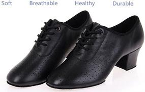 img 2 attached to 👠 Stylish BeiBestCoat Lace Up Leather Chunky Women's Dancing Shoes: Perfect for Dancing in Style