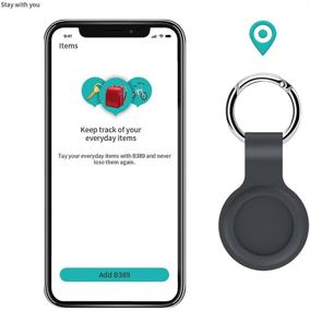 img 1 attached to 🔵 Серый чехол LowGeeker AirTag - силиконовый защитный чехол для держателя ключей трекера поиска Apple AirTag, совместимый