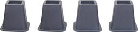 img 2 attached to Ryehaliligear 4-Pack 5.25 Inch Bed Risers - Furniture Riser, Bed Lifts & Under-Bed Storage Solution