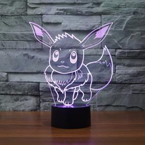 img 1 attached to 🌙 Elegant ETHAN ALLEN Go Eevee 3D Night Light: A Vibrant 7 Color Change LED Desk Lamp with Touch Button – Exquisite Anime Decor for Kids' Bedroom