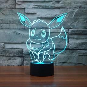 img 2 attached to 🌙 Elegant ETHAN ALLEN Go Eevee 3D Night Light: A Vibrant 7 Color Change LED Desk Lamp with Touch Button – Exquisite Anime Decor for Kids' Bedroom