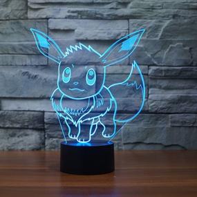 img 4 attached to 🌙 Elegant ETHAN ALLEN Go Eevee 3D Night Light: A Vibrant 7 Color Change LED Desk Lamp with Touch Button – Exquisite Anime Decor for Kids' Bedroom