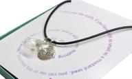 🌼 stylish and unique pendant necklace for women - silver plated faith charm & glass globe mustard seed - black leather cord with extender chain - best baptism gift for girls - krtv kreations logo