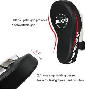 img 1 attached to 🥊 Ultimate Punching Partner: Valleycomfy Extra Large Boxing Curved Focus Mitts - Ideal for Karate, Muay Thai Kick, Sparring, Dojo, and MMA