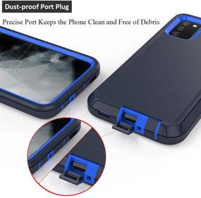 img 1 attached to Rugged Shockproof Case for Samsung Galaxy A02s - Full 📱 Body Protection with Screen Protectors, Belt Clip Holster & Kickstand (Blue)