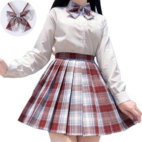 img 2 attached to 🌸 Kawaii Women's Pink Plaid Skirt - Trendy Girls' Clothing for a Fashionable Look