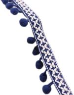 🧵 yalulu 20 yards navy blue embroidered trim ribbon with pompoms-fringe crafts, tassels, and lace diy sewing accessories logo