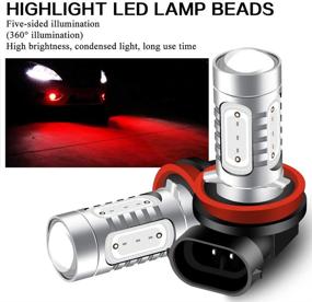 img 2 attached to KaiDengZhe 2pcs 7.5W COB Red H11/H8 LED Bulbs for Fog Lights, Fog Lamp Driving DRL Lights 12V - SUPER Bright