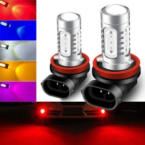 img 4 attached to KaiDengZhe 2pcs 7.5W COB Red H11/H8 LED Bulbs for Fog Lights, Fog Lamp Driving DRL Lights 12V - SUPER Bright