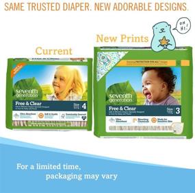 img 3 attached to 👶 Seventh Generation Free & Clear Size 3 Baby Diapers for Sensitive Skin - 31 Count