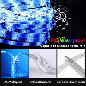 img 2 attached to 🌈 UMICKOO LED Strip Lights for Bedroom, Flexible SMD 5050 RGB 300 LEDs with Remote Control, Multi-Color Changing Light Strips for Ceiling, Bar, Counter, and Cabinet Decoration