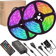 🌈 umickoo led strip lights for bedroom, flexible smd 5050 rgb 300 leds with remote control, multi-color changing light strips for ceiling, bar, counter, and cabinet decoration logo