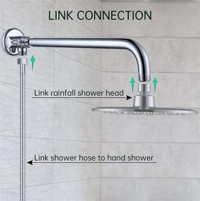 img 1 attached to 🚿 All Metal Wall-mount Diverter: Rainfall Shower Extension Arm, 14" Chrome